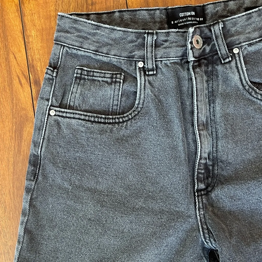 Cotton On Black Bermuda Jean Shorts Size 4 - Image 2