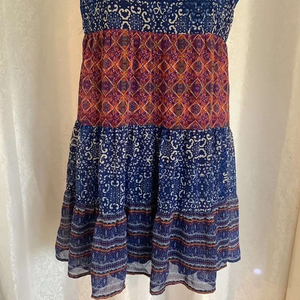 SPEECKLESS Bohemian Dress Sz: M Blue Size M - Image 3