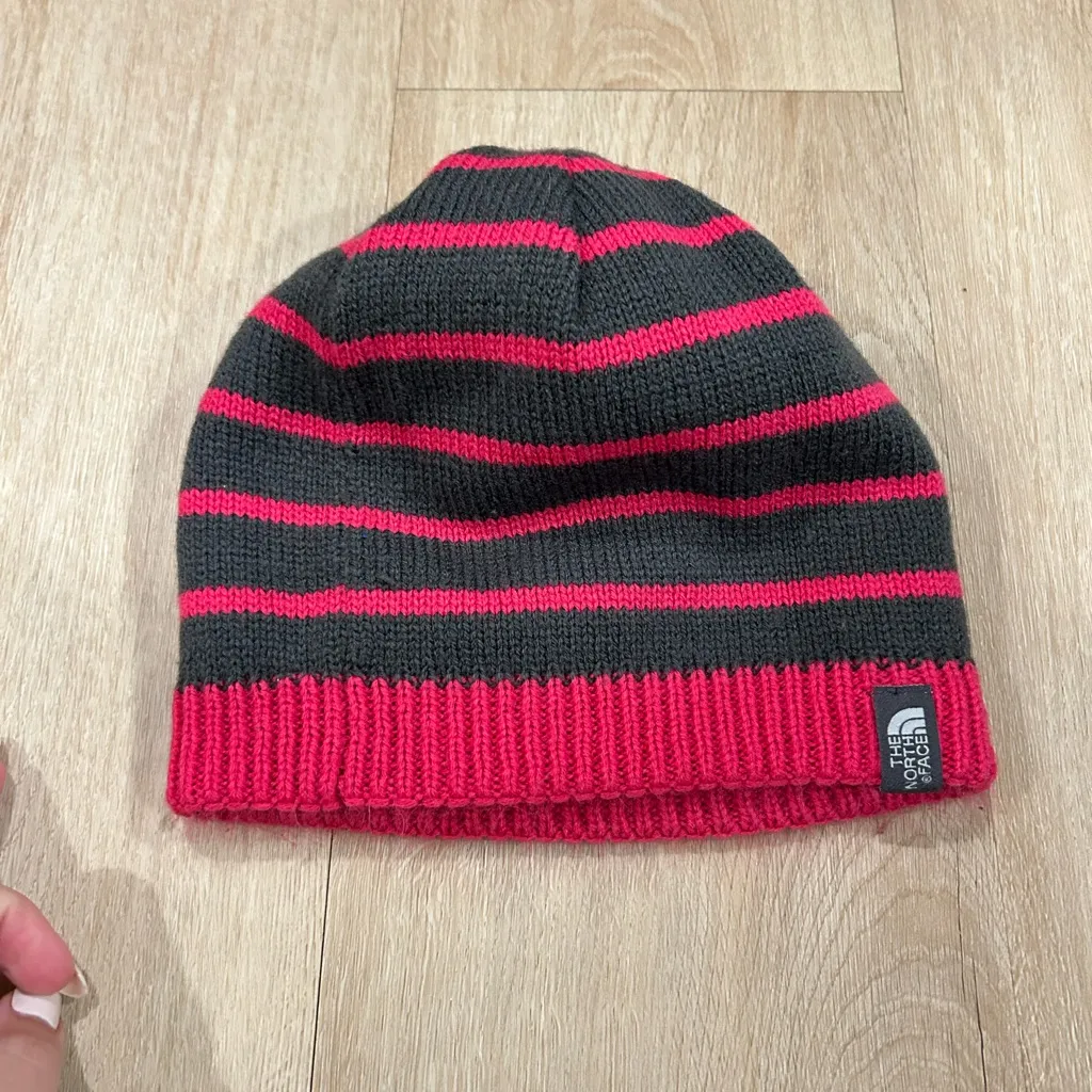 TNF Cable Knit Woven Reversible Beanie OS - Image 3