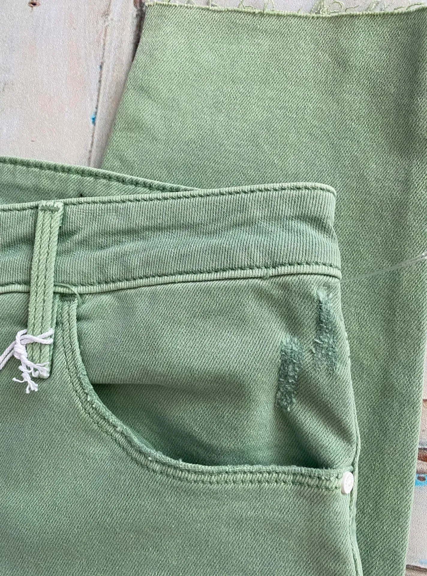 Women’s Green Denim Ankle Skinny Jeans Sz 30 - Image 5