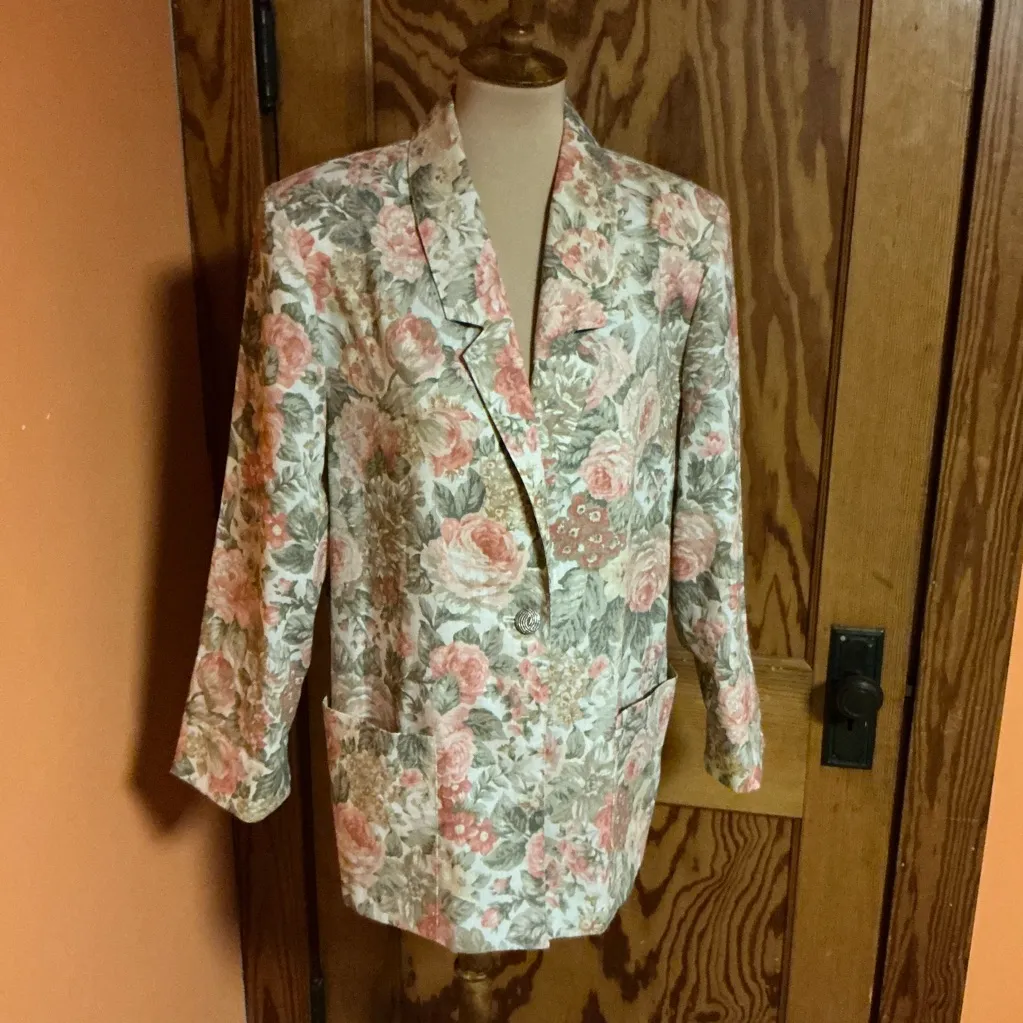Vintage Cottagecore Floral Blazer Women’s Romantic Jacket Size 10 - Image 7