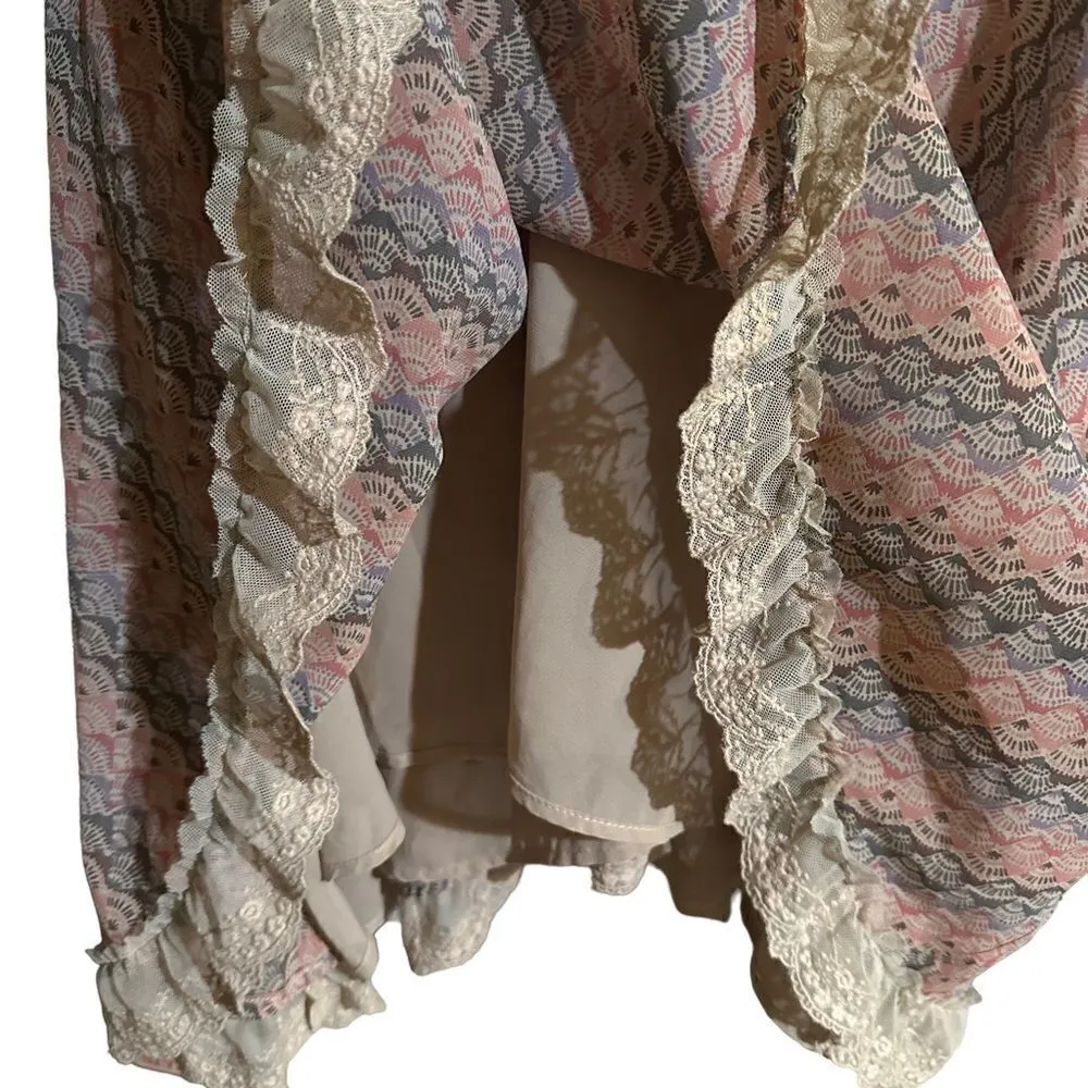 Free People Boho Trapeze Lace Top Size Large - Image 7