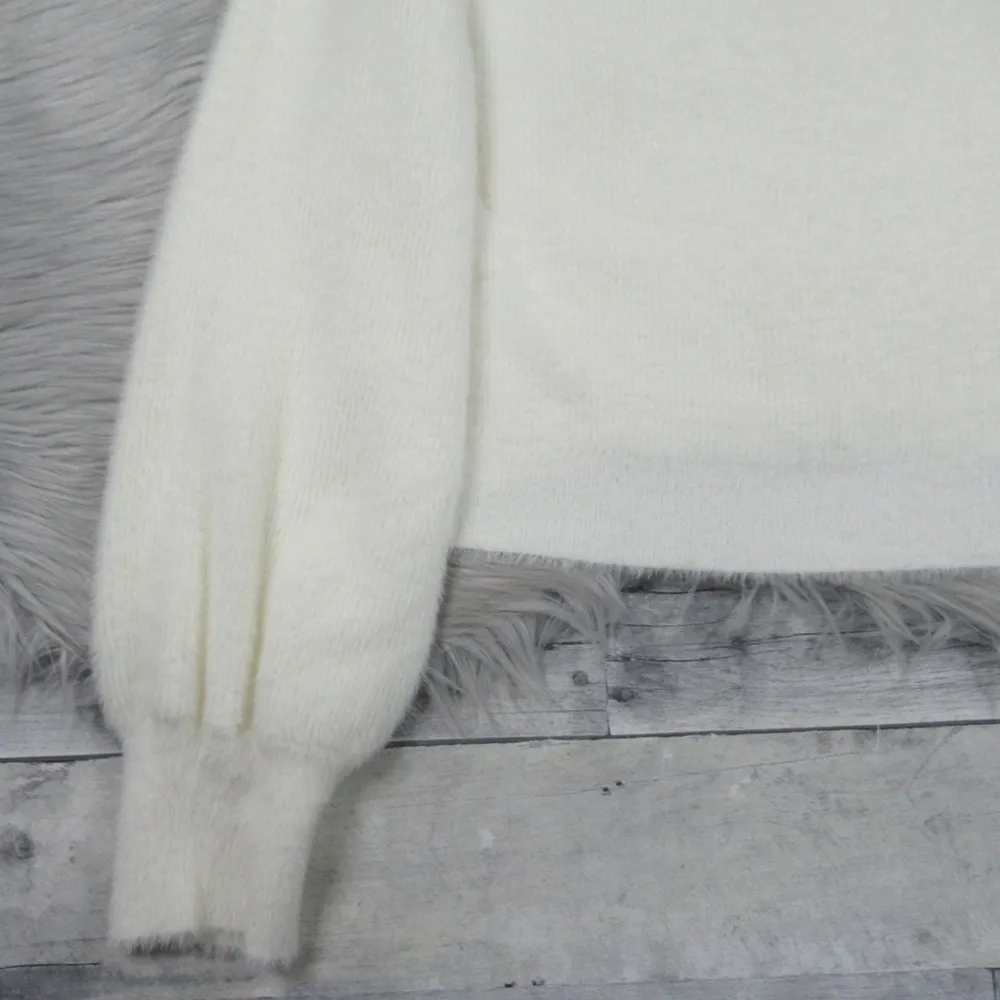 LA MAISON x MOLLY BRACKEN Cream Ribbed Cutout Crewneck Sweater Women’s Size XL - Image 8