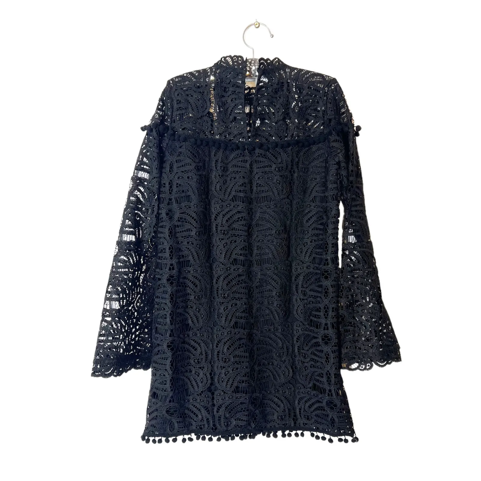NWT Tularosa Matilda lace pom pom mock neck dress - Image 11