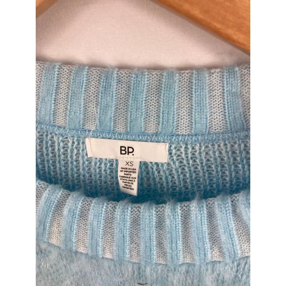 NWT BP. Nordstrom women’s color block pullover Fuzzy Knit sweater XS - Image 3