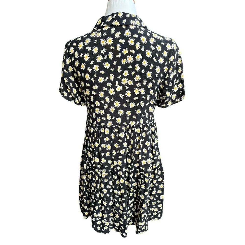 Zara Daisy Short Sleeve Mini Dress Black Size Small - Image 2