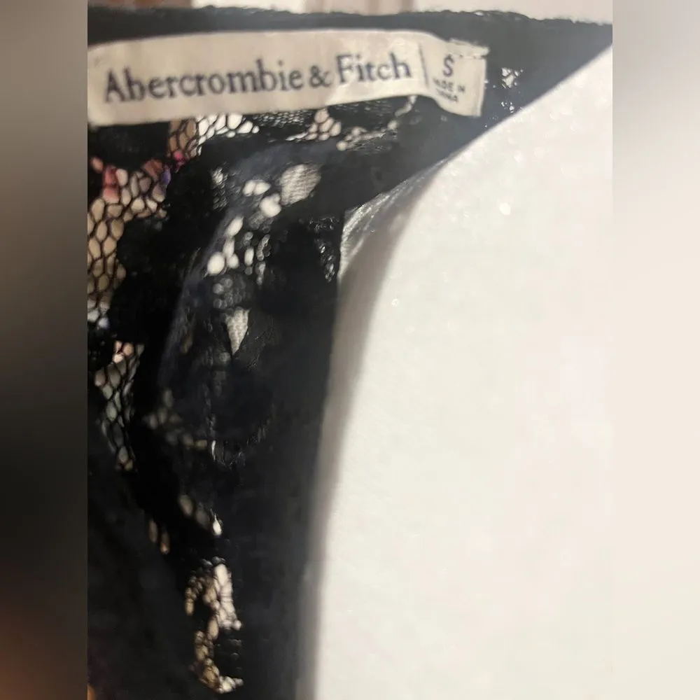 Abercrombie & Fitch Black Lace Long Sleeve Top Womens Size Small - Image 2