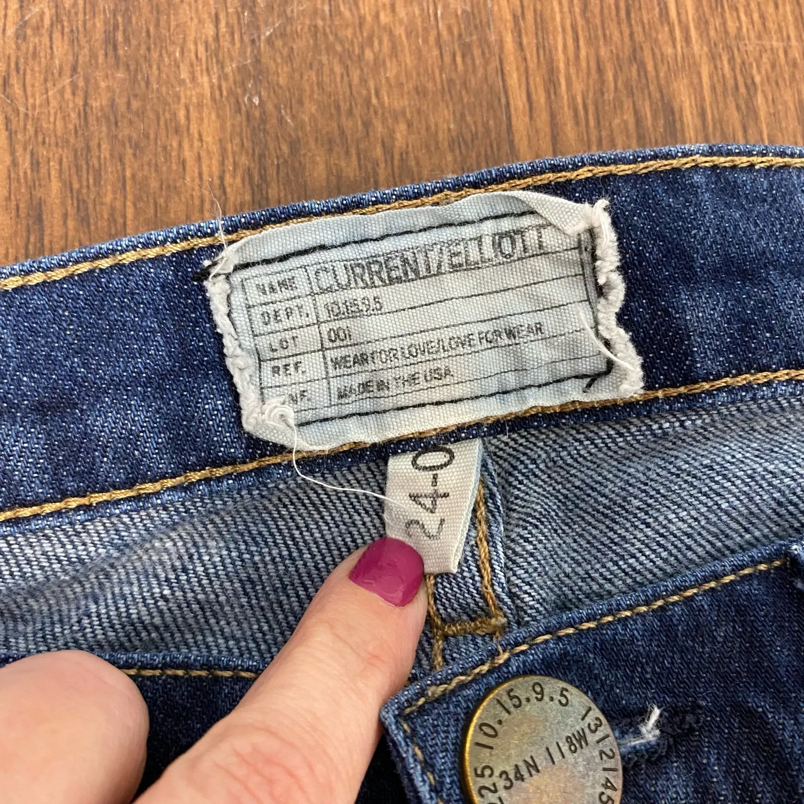 Current/Elliott The Roller Bonfire Raw Hem Slouchy Ankle Jeans Sz 24 - Image 7