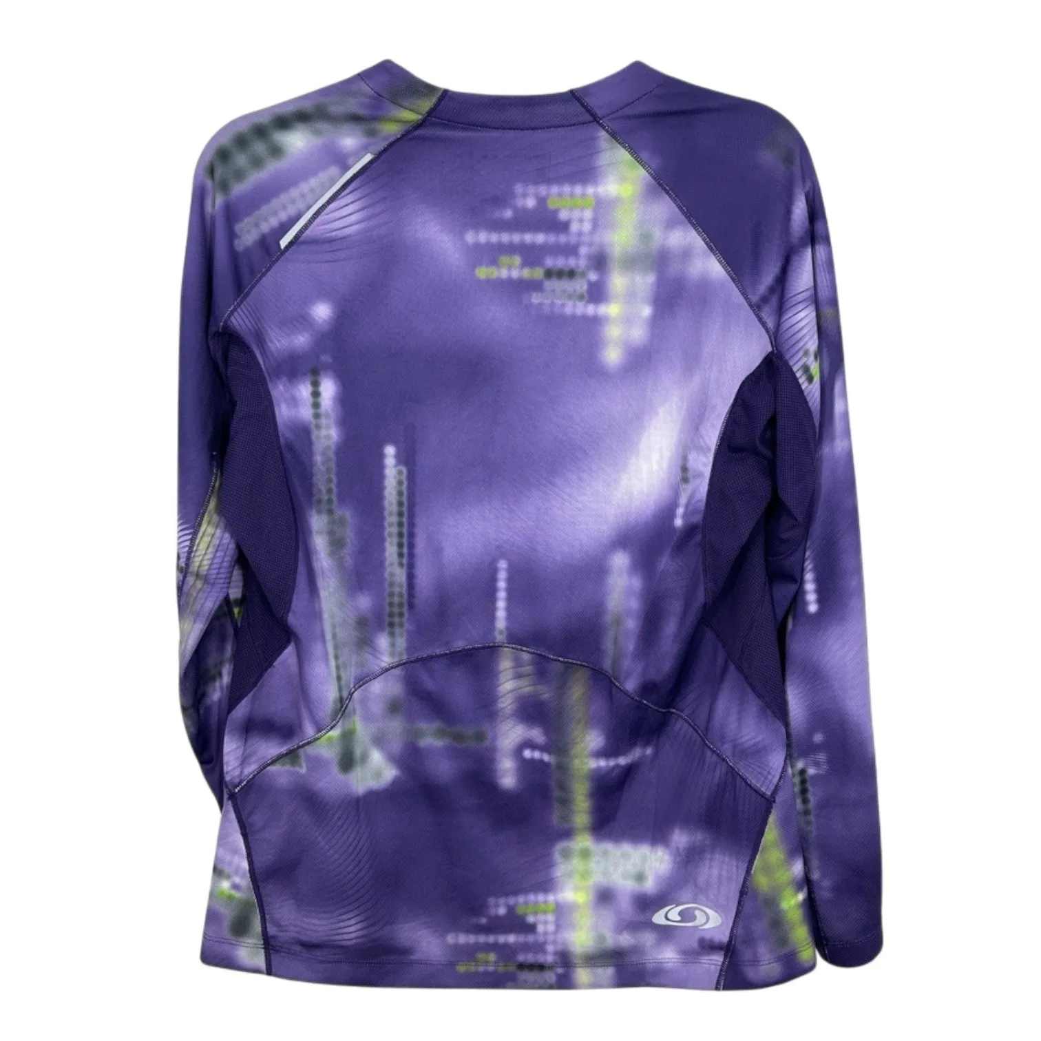 Salomon Women's XL Purple Green Abstract Long Sleeve Reflective Running Top - Image 2
