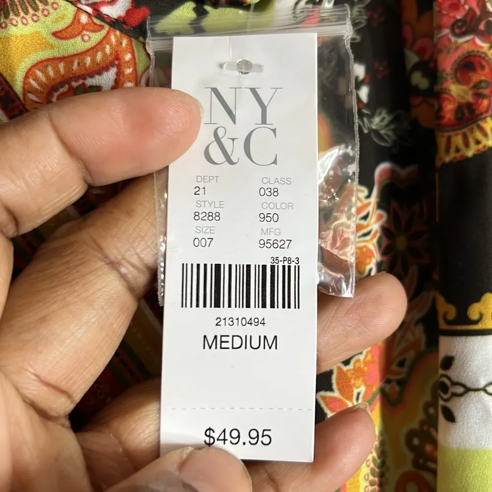 NY&Co Women’s Boho Print Sleeveless Neck Tie Tunic/Mini dress - Image 6