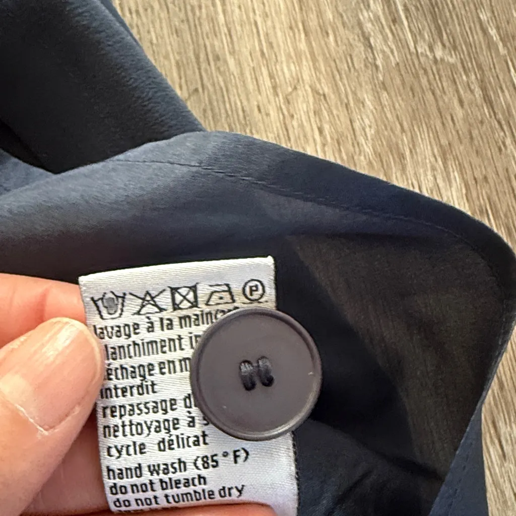 Lacoste Dark Navy Silk Dress 38 - Image 7