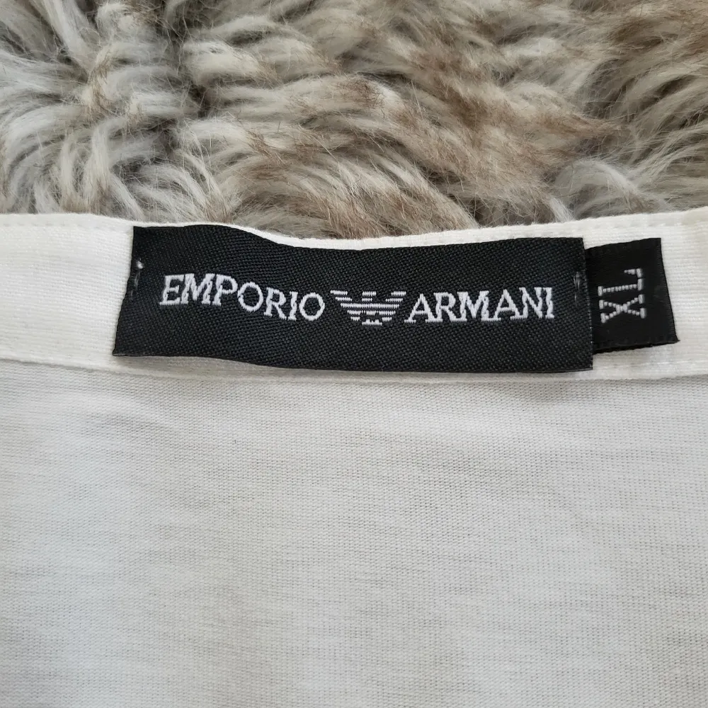 Emporio Armani Women's Short Sleeve Quarter Zip White Top Size XL - Image 4