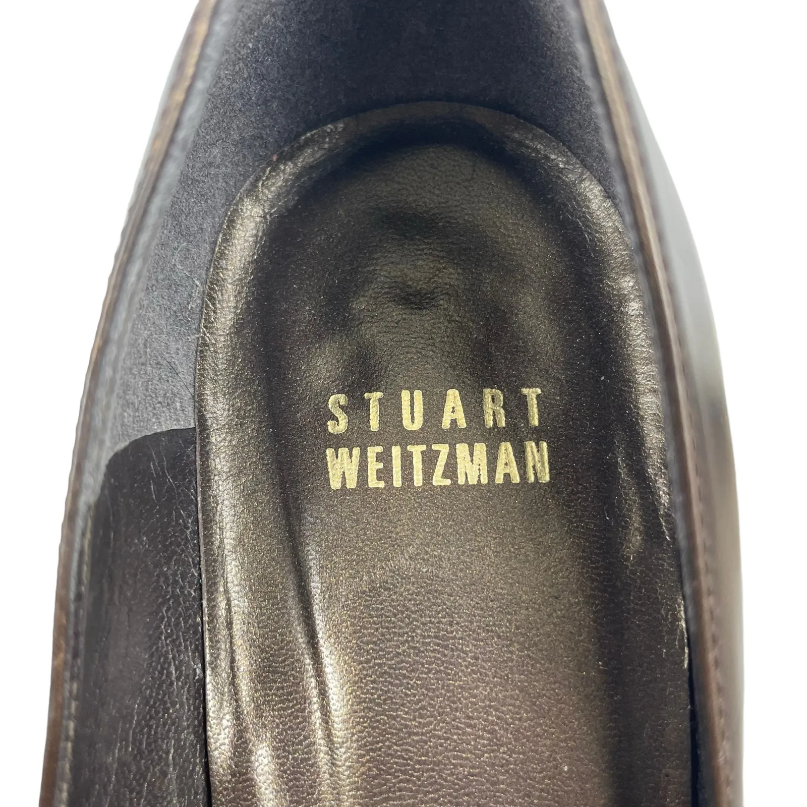 Stuart Weitzman Peep Toe Braided Pumps Metallic Brown Size 8.5M - Image 11