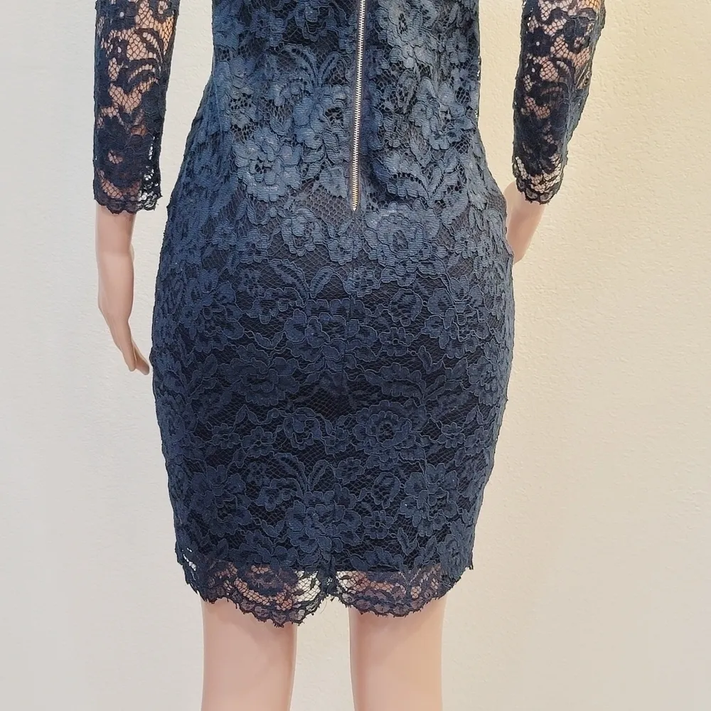 INTERNATIONAL Concepts INC Blue Lace Long Sleeve Mini Dress Women Size: 4 - Image 10