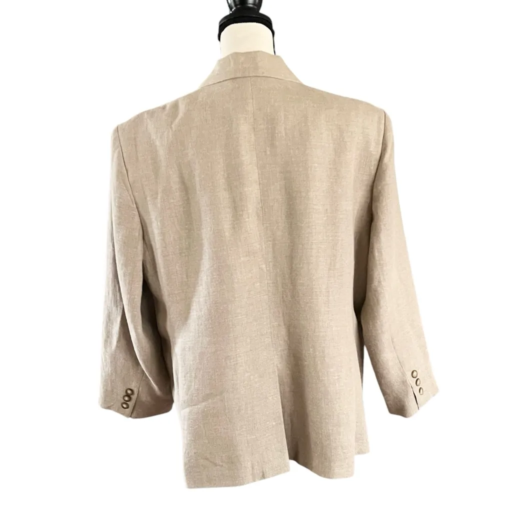 L.L. Bean 100% Linen Blazer Jacket. size Large - Image 4