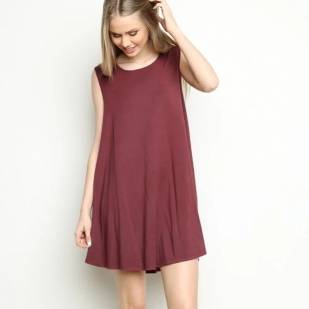✨ Brandy Melville Alena Swing Dress in Burgundy✨ - Image 2