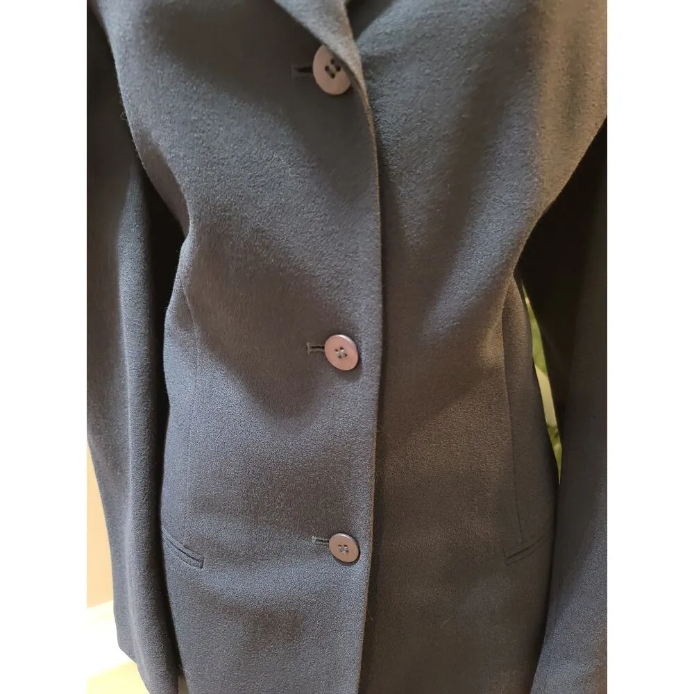 Josephine Chaus 2 Piece Blazer & Skrit Suit Womens 12 Blue 100% Wool Long Sleeve - Image 5