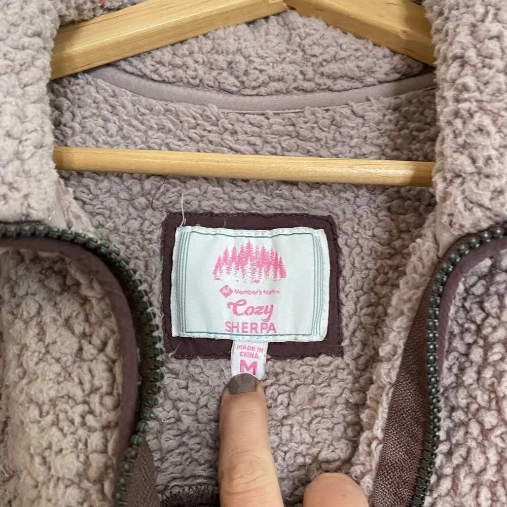 Cozy Sherpa zig zag chevron zip up - Image 3