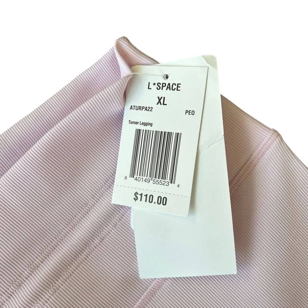 Revolve L*Space XL High Ride Turner Leggings Ribbed Peony Pink Pastel Active New - Image 3