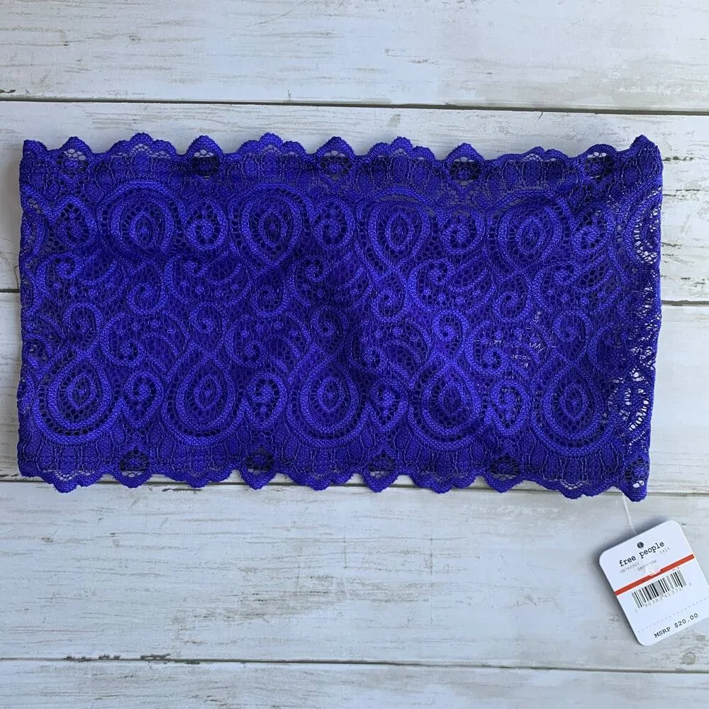NWT Free People Reversible Lace Bandeau Bralette in Sapphire - Image 3
