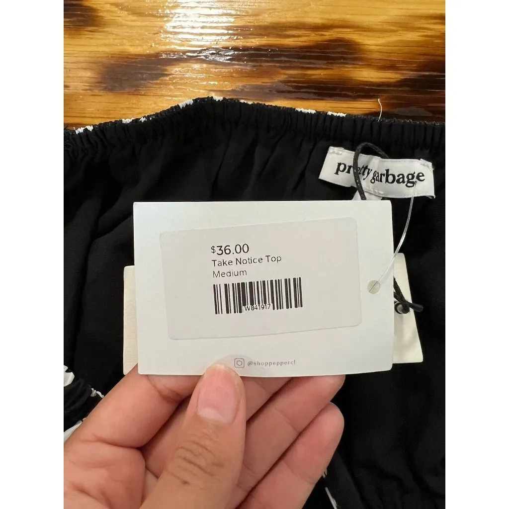 Pretty Garbage Women Floral Tied Crop Top Size‎ Medium Boho Peasant Hippie Crop - Image 9