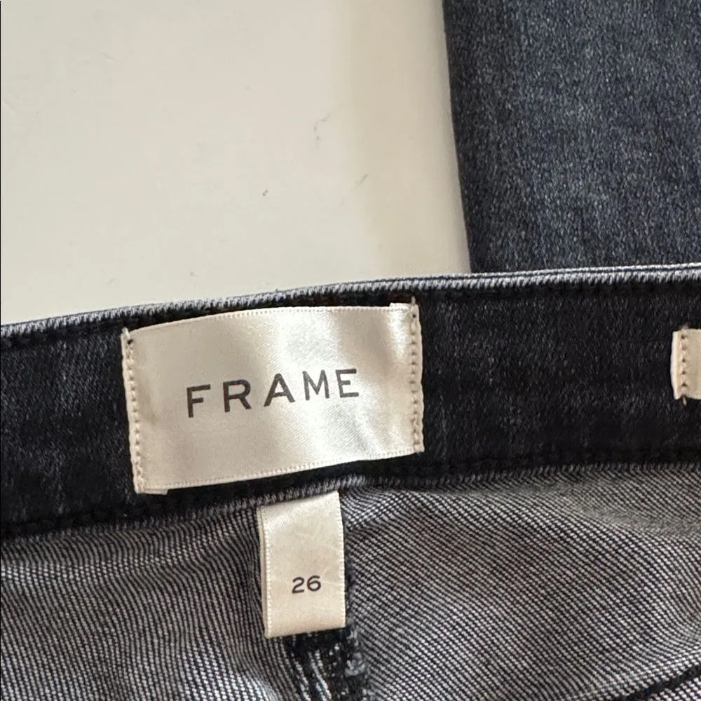 Frame Denim Women's Le Crop mini Boot Black Jeans EUC - Image 4