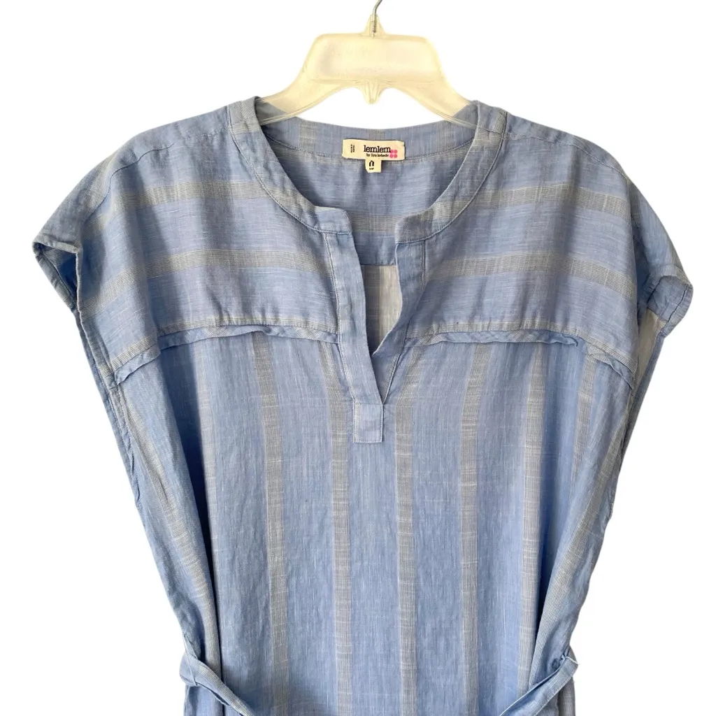 Lemlem Designer Blue Belted Dress size large - Image 2