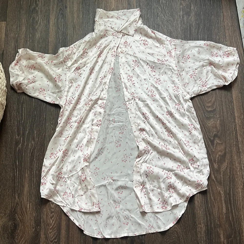 FIFI SILK BUTTON UP SHIRT SWEET ROSE - Image 2