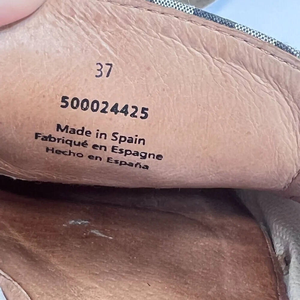 Free people plaid mule sandals womens black white romantic chic boho EU37 US6.5 - Image 6