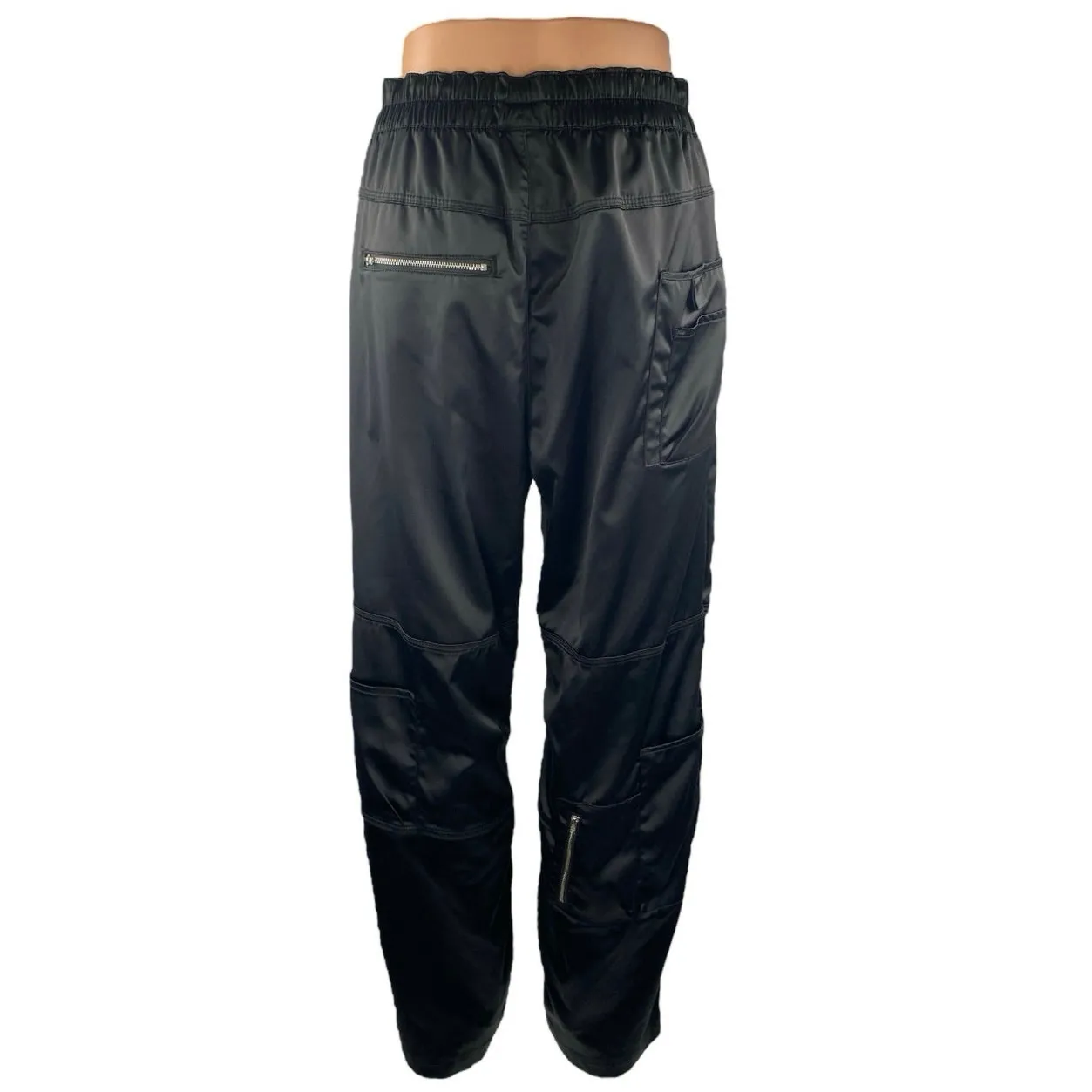 Urban Outfitters Men's Black High Rise Straight Leg Cargo Trousers Pants Size M - Image 3