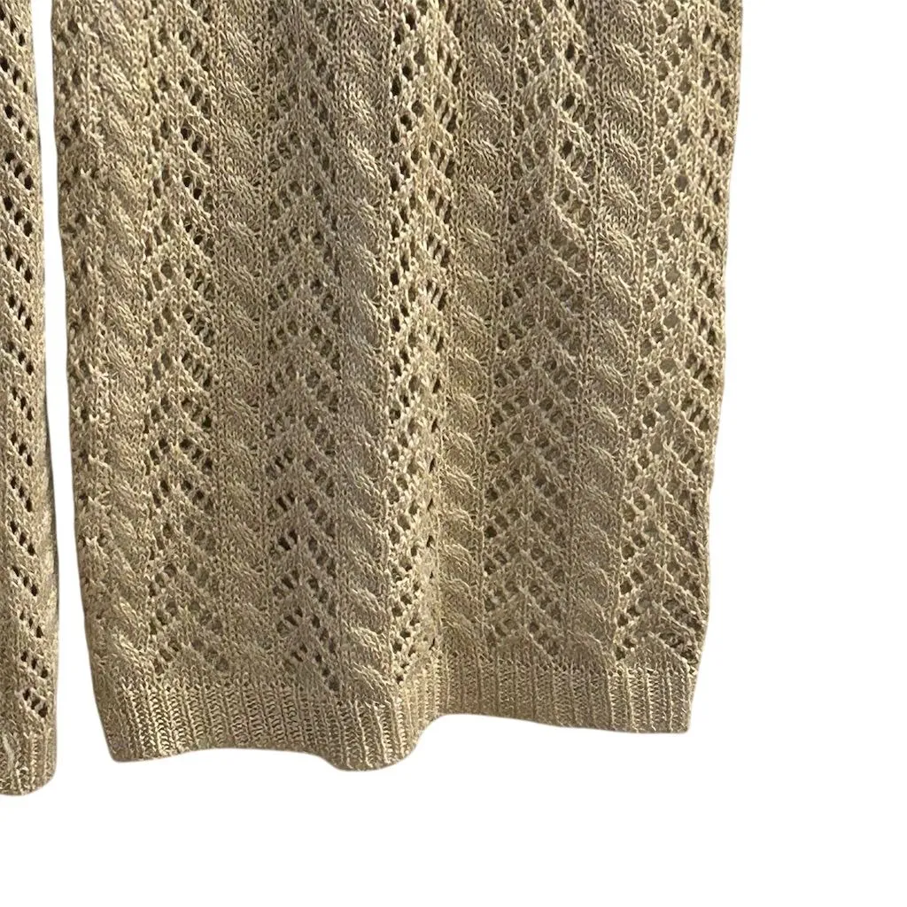 SHEIN Women's Ivory Crochet Flared Beach Pants Size S - Image 4