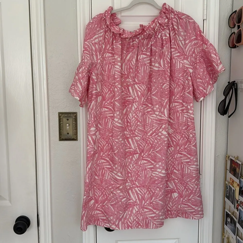 Brooke Wright pink palm leaf print dress Size undefined - Image 6