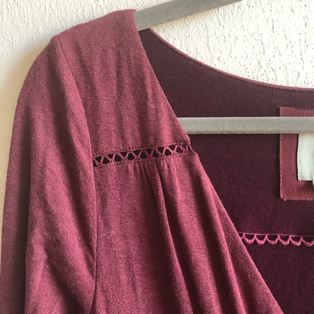 Anthropologie Dress Maeve Galena Wrap Midi Dress Mulberry Purple Sz S EUC - Image 6