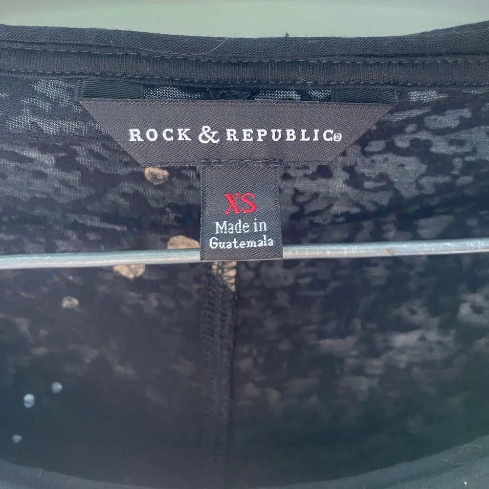 Y2K Vintage Feather Wings Black Burnout Tee T-shirt Women's XS Goth Rocker Angel - Image 4