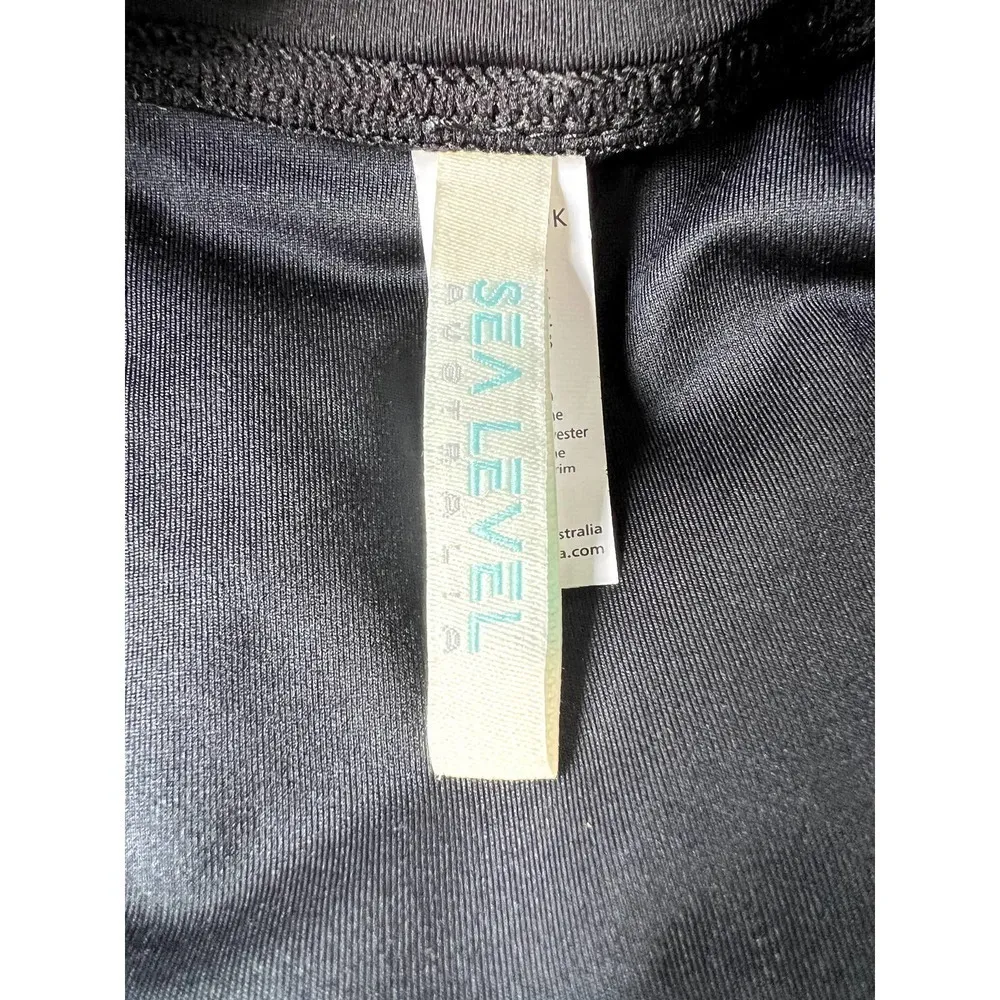 Sea Level Women's Eco Essentials Short Sleeve One Piece Swimsuit Size 12 Black - Image 6