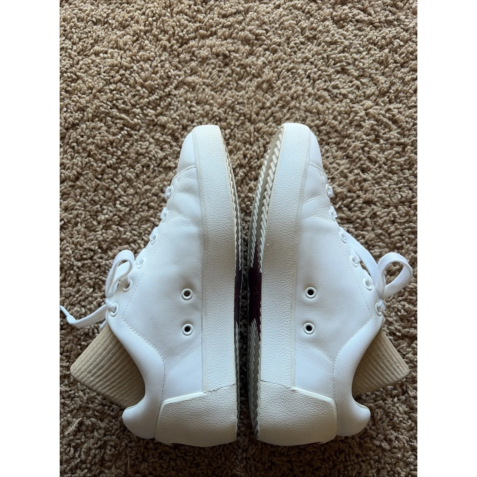 Ash Nikita White Leather Red Sequin Heart Lace Up Sneakers Shoes Love 36 US 6 - Image 4