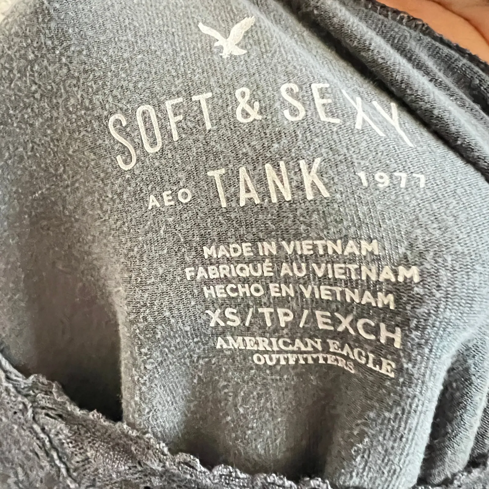 American Eagle Lace Trim Tank Top Soft & Sexy Y2K 2000s Coquette XS - Image 3