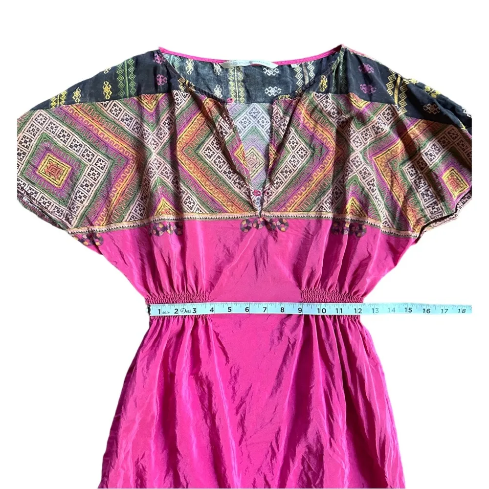 Twelfth Street Cynthia Vincent 100% Silk Fushia Tunic Kaftan Size Small - Image 4