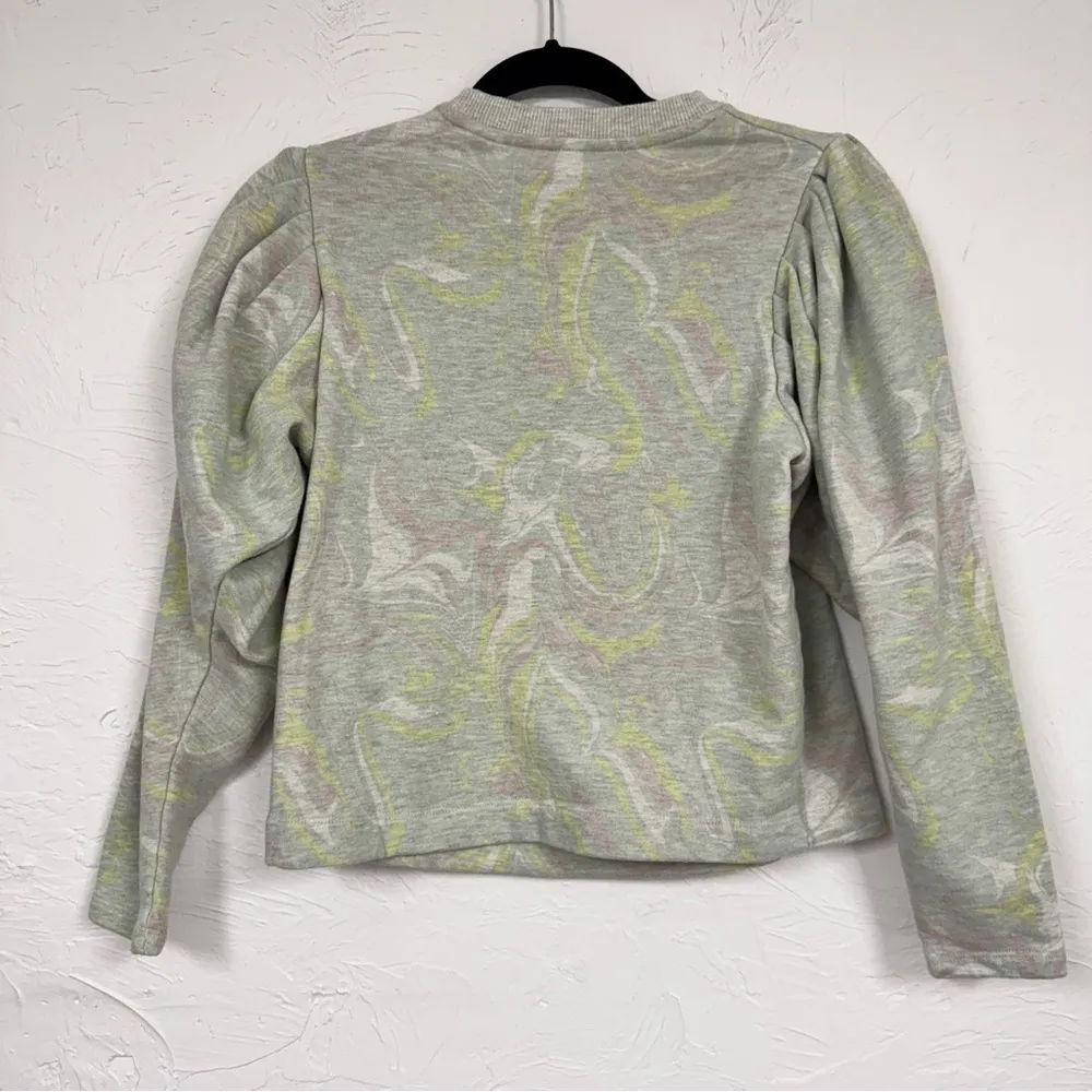 Ted Baker Grey Green Paisley Puff Shoulder Sweatshirt Womens 0 Preppy Classic - Image 4