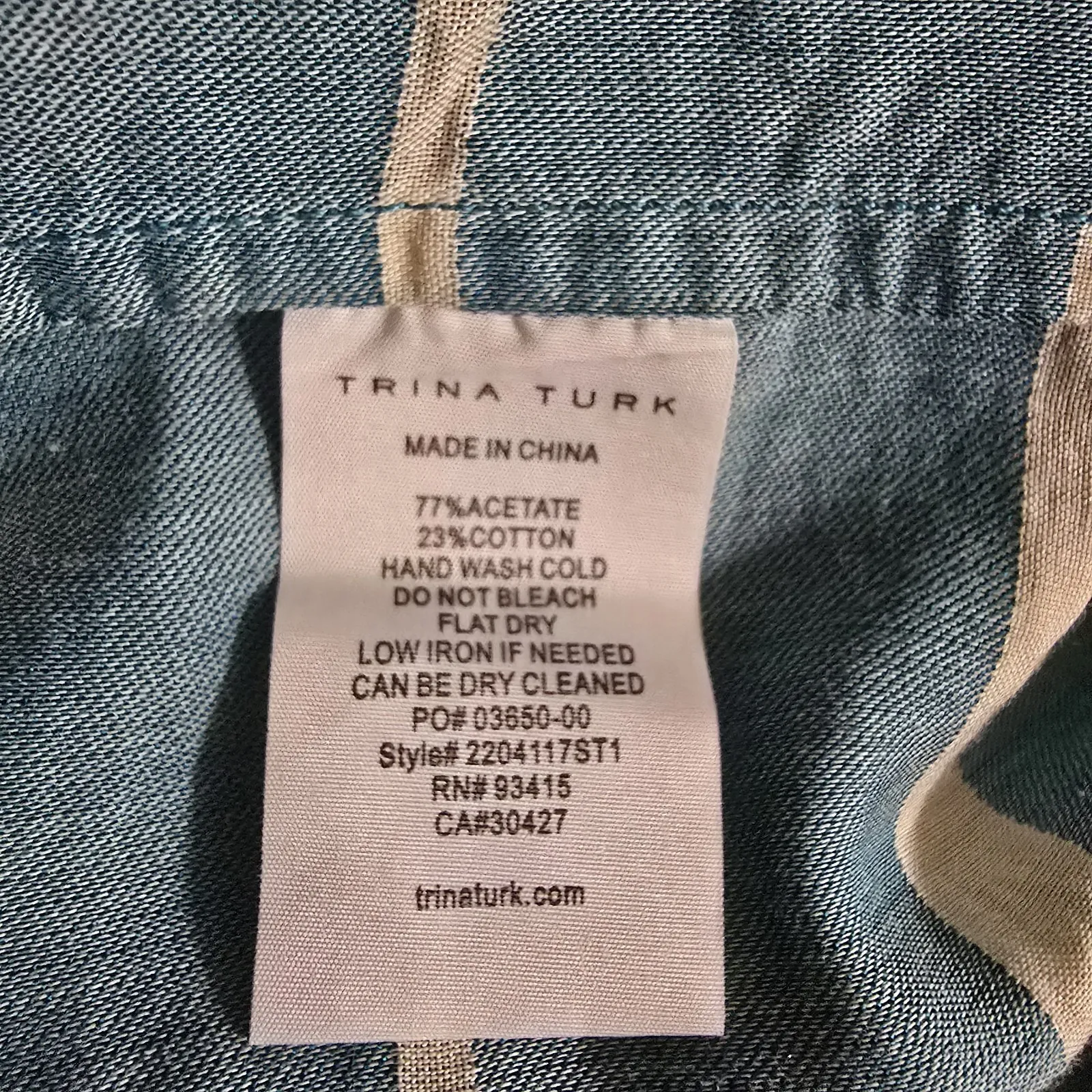 Trina Turk‎ Blouse Women's S Small Blue White Striped Sleeveless Boat Neck Top - Image 6