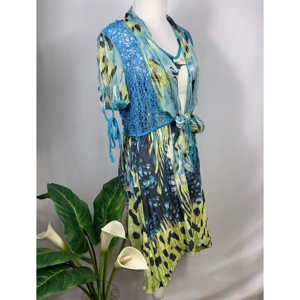 Fleur De Lis Colorful Lightweight Flowy Contemporary Anywhere Dress M Yellow Size M - Image 5