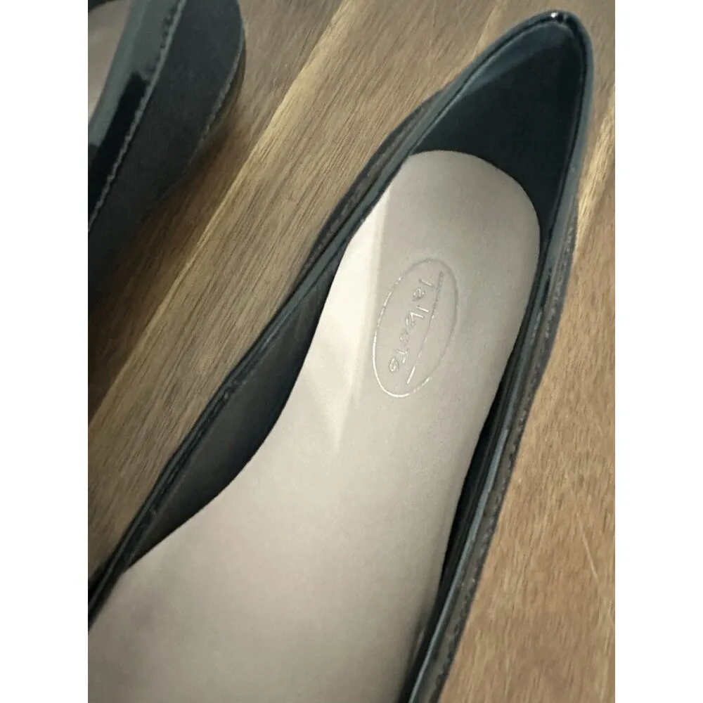 Talbots Black Patent Cap Toe  Classy Leather Ballet Flats w bow sz 6 EUC - Image 4