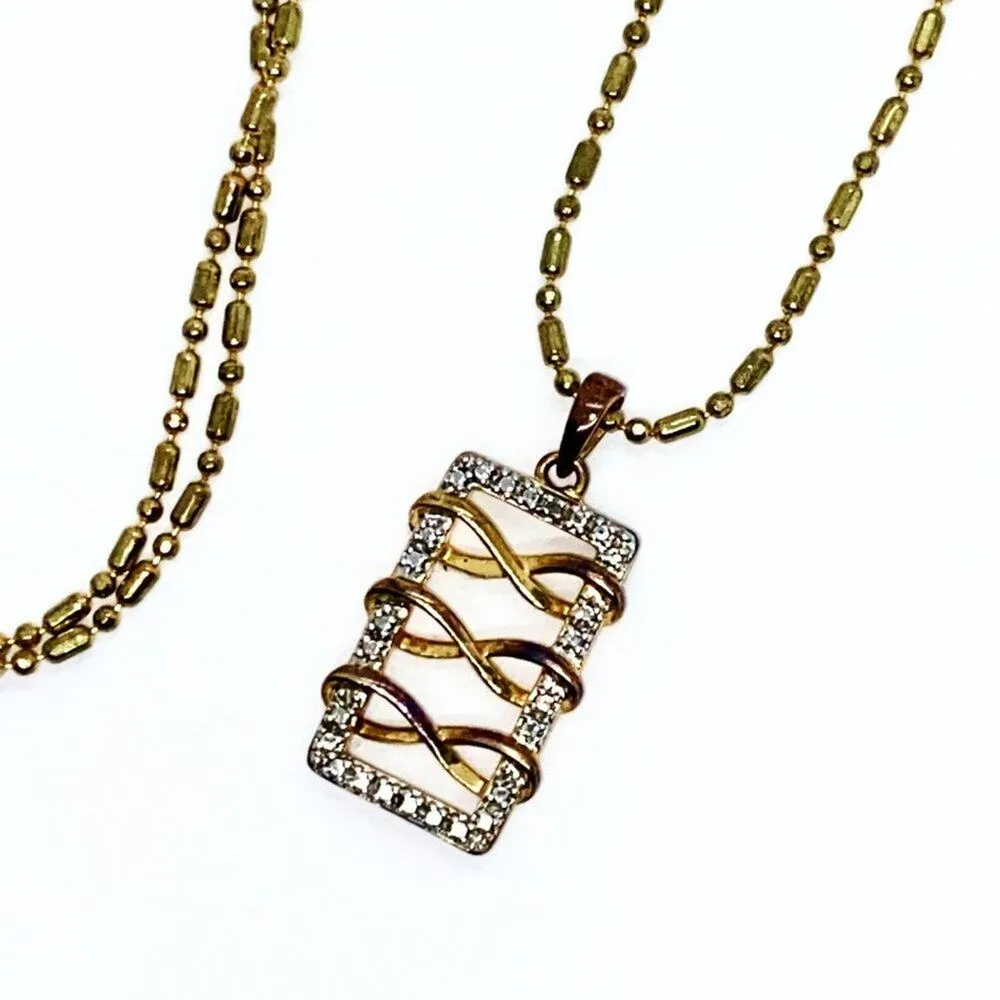 925 Gold Plated Rhinestone Infinity Necklace - Image 3