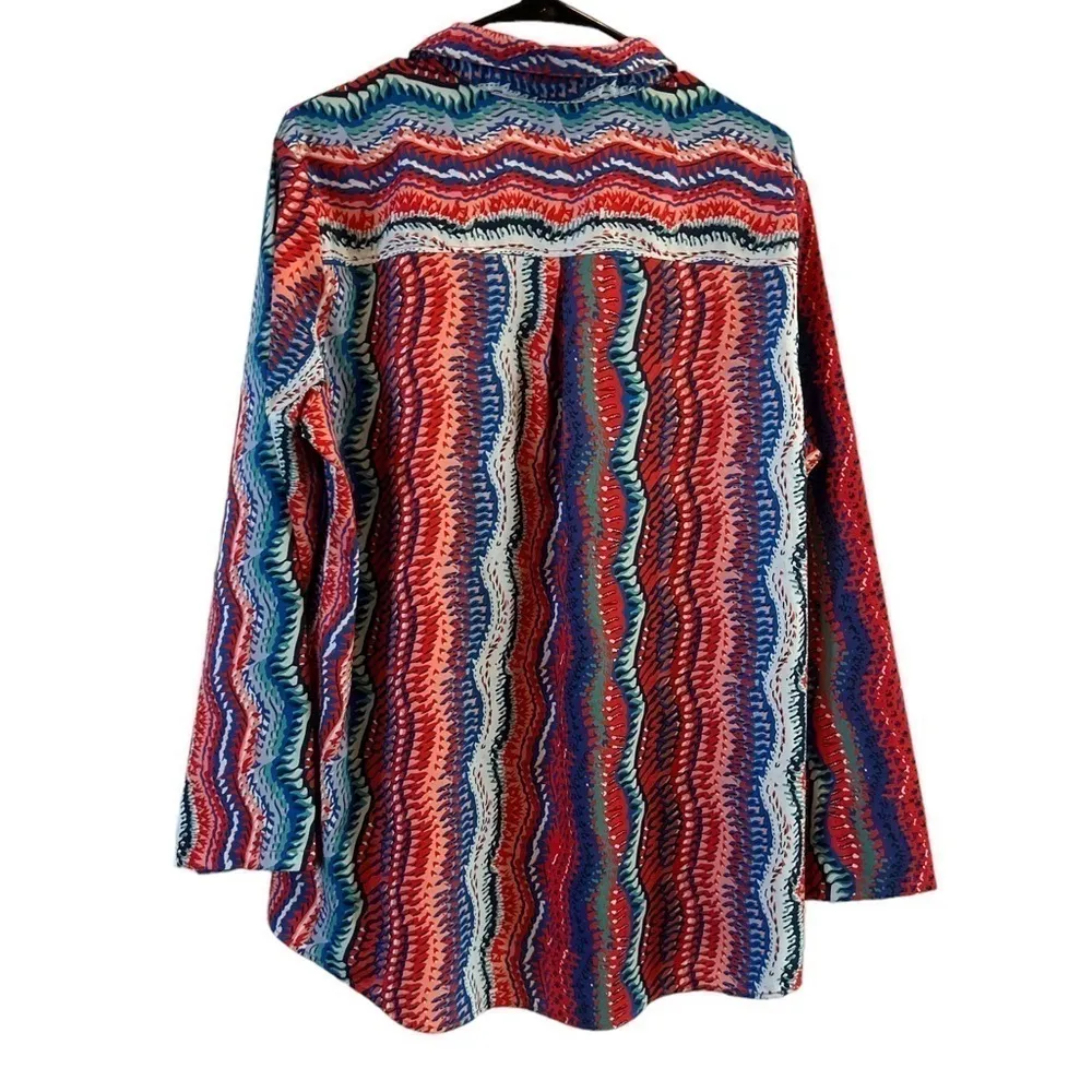 Zigzag bright soft button down shirt XL‎ Orange - Image 6