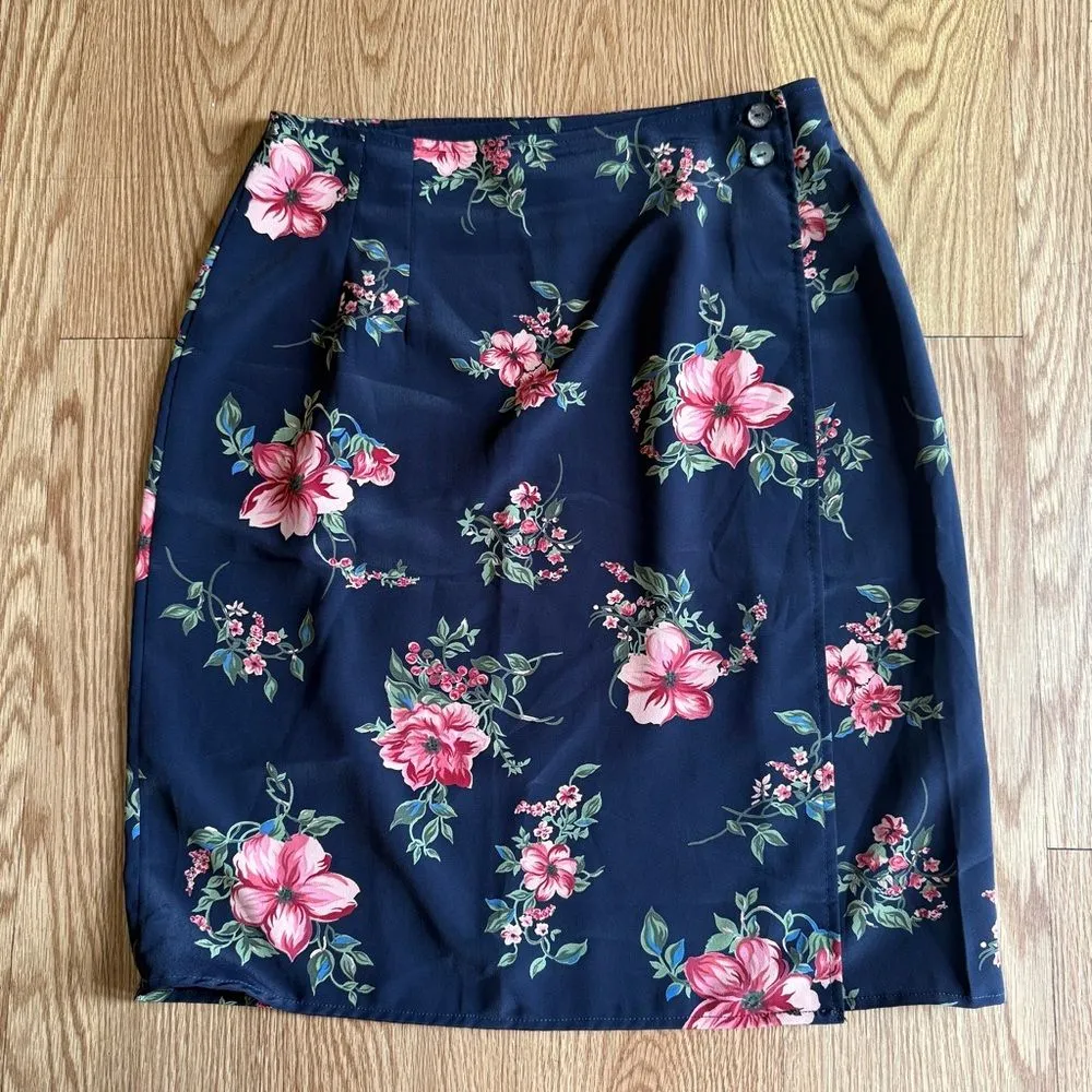 Halston Heritage Blue Knee-Length Pencil Skirt Casual Women's Size 8 - Image 1