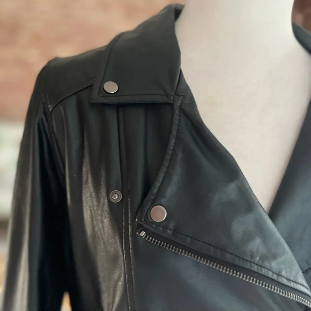 Lysse Moto Jacket Black Faux Leather S Edgy Gorpcore Streetwear Chic Night Out - Image 3