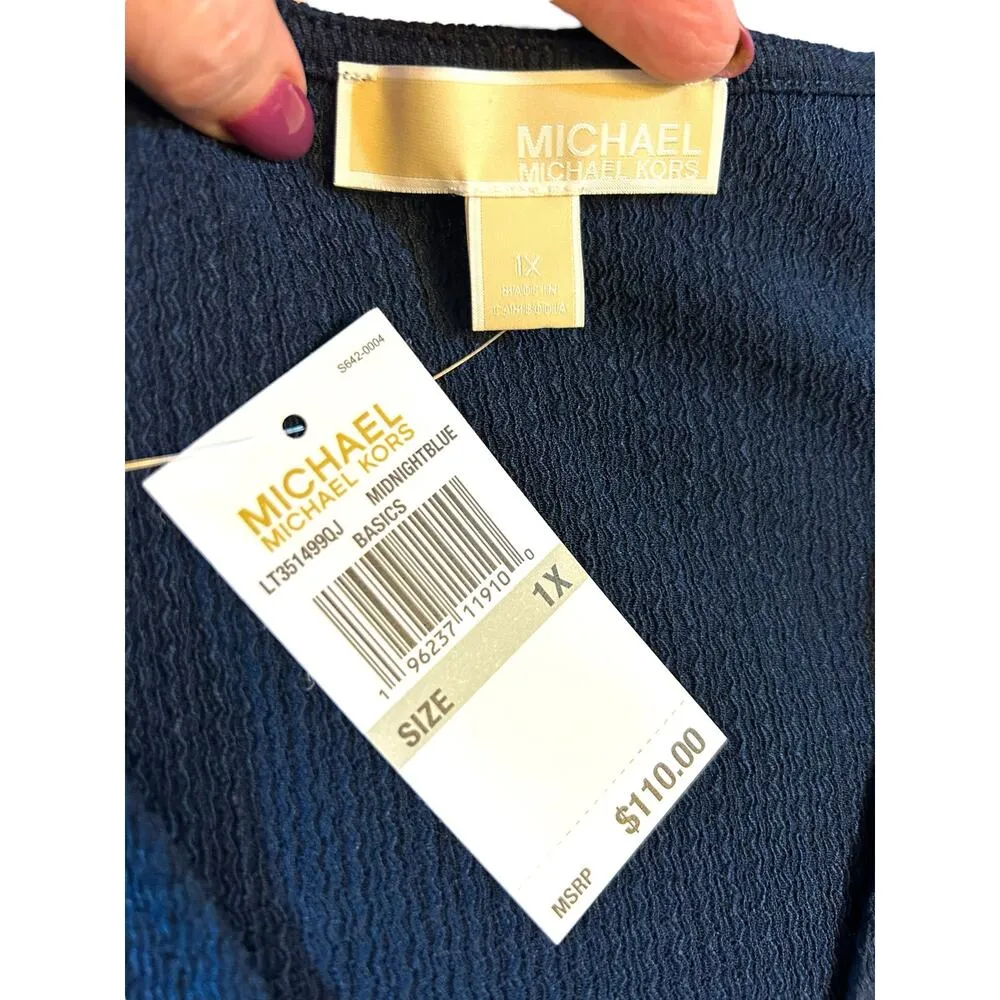 NWT MICHAEL Michael Kors Wrap Blouse - Size 1X38 - Image 7