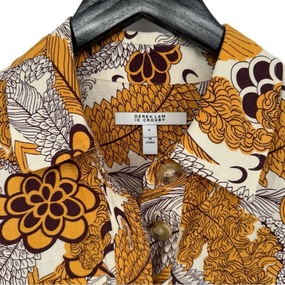 10 Crosby Derek Lam 8 Buffy Utility Dress Multi‎ Midi Length Linen-Blend Pockets - Image 10