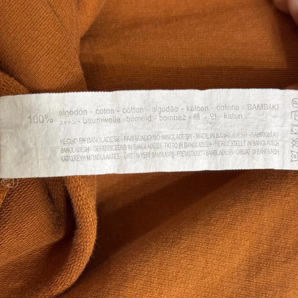 Zara Brown Rolled Hem Cropped Pullover Sweatshirt Size Small - Image 3