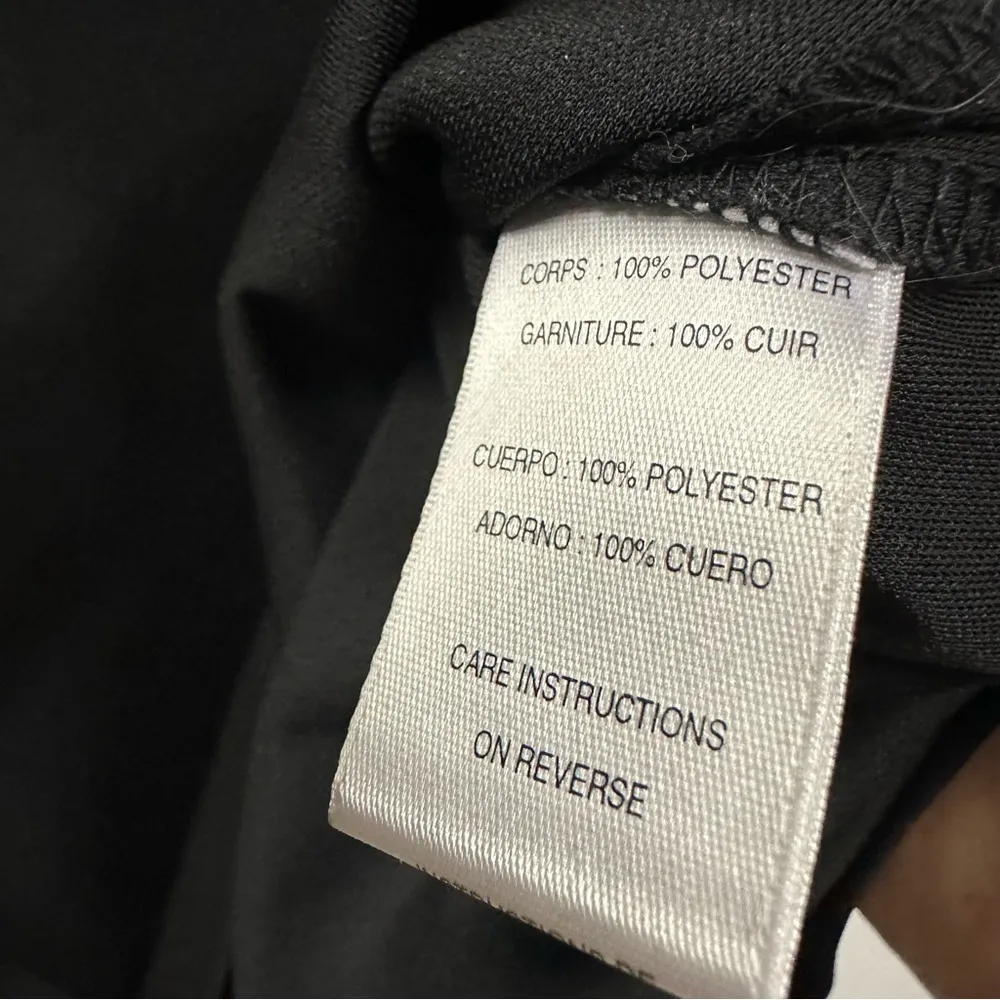 Michael Michael Kors Black Leather Laced and Zip Waist A Line Midi Skirt Size 12 - Image 11